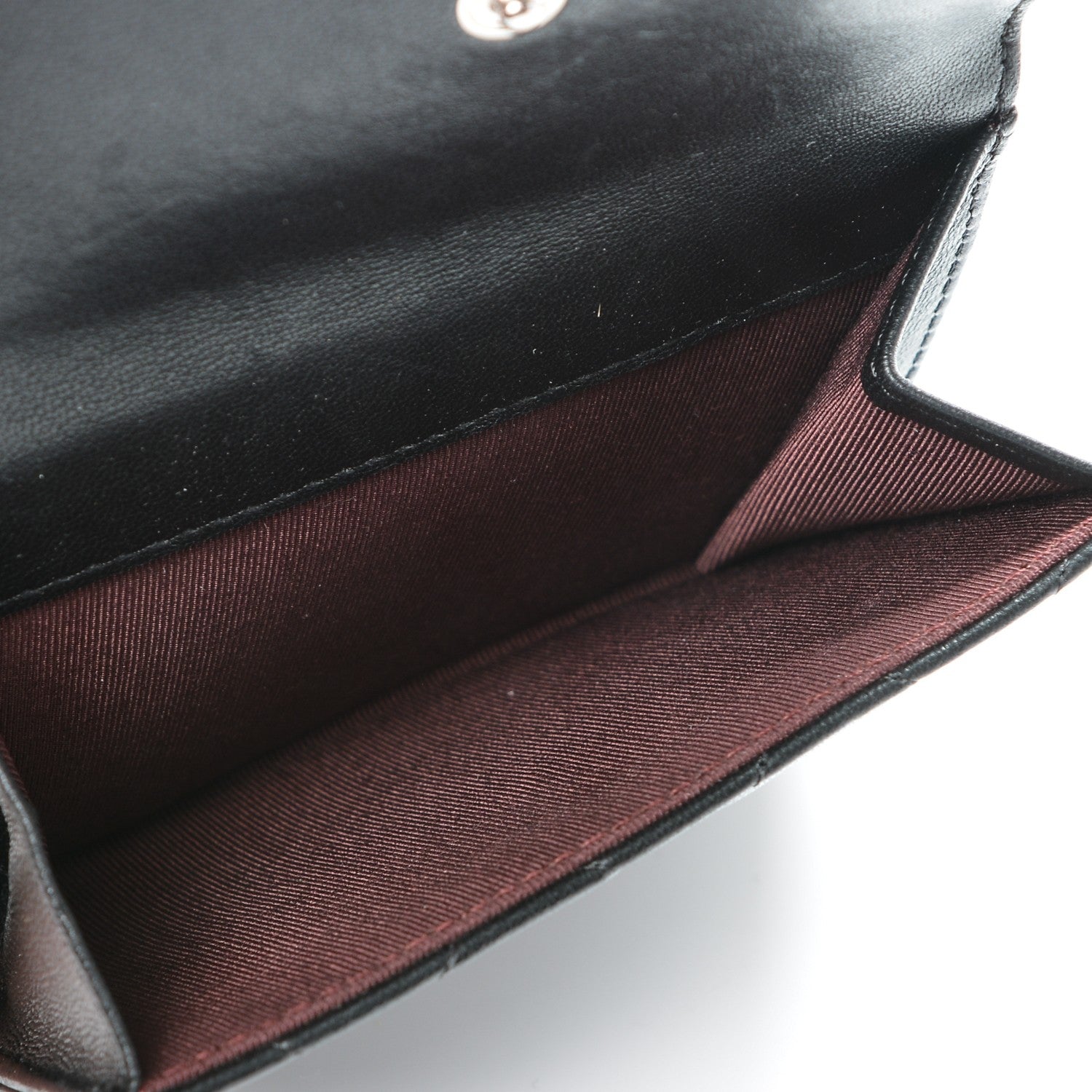 Chanel Lambskin Quilted Compact French Flap Wallet Black 5 of 9