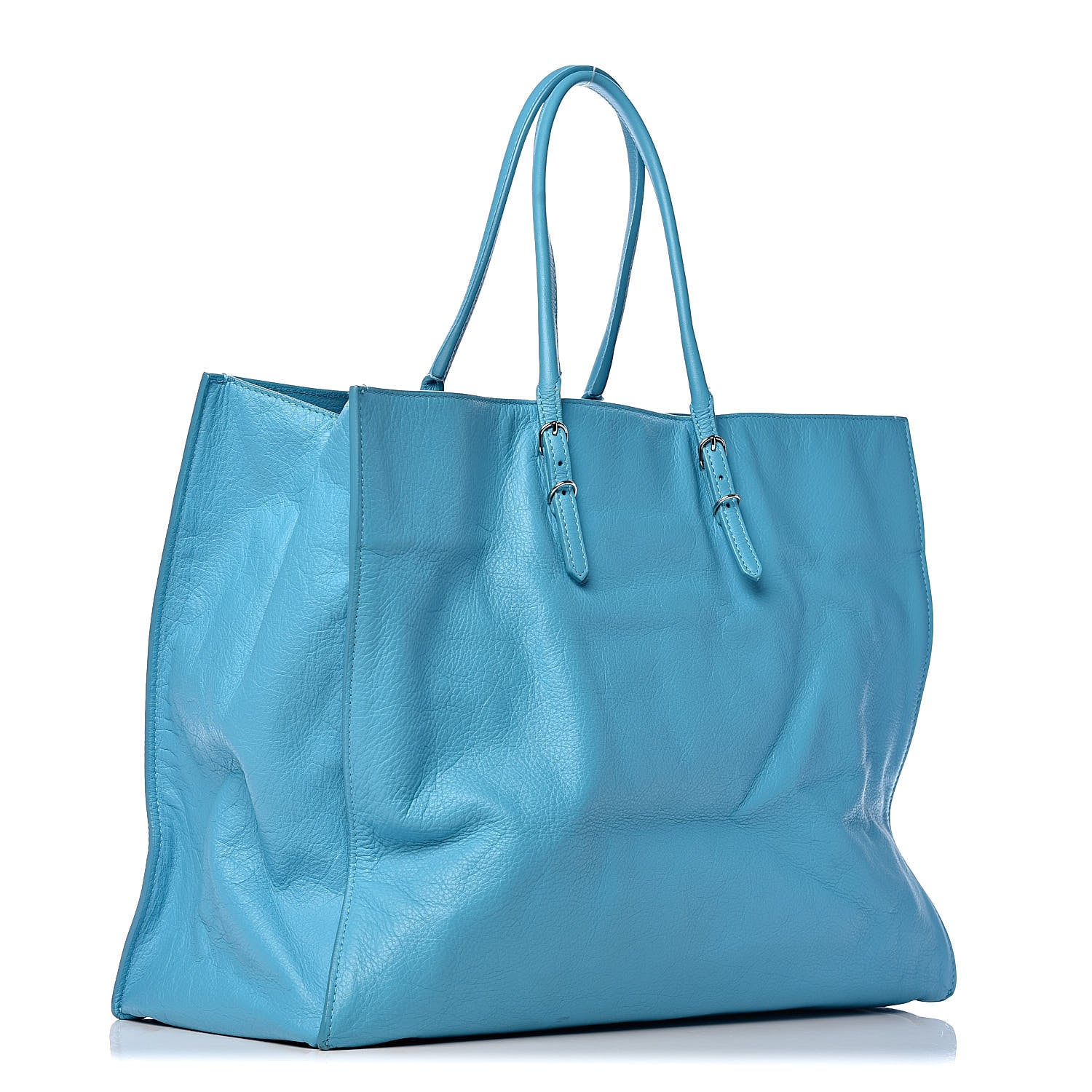 Balenciaga Supple Calfskin Papier A4 Tote Bleu Caraibes 3 of 21