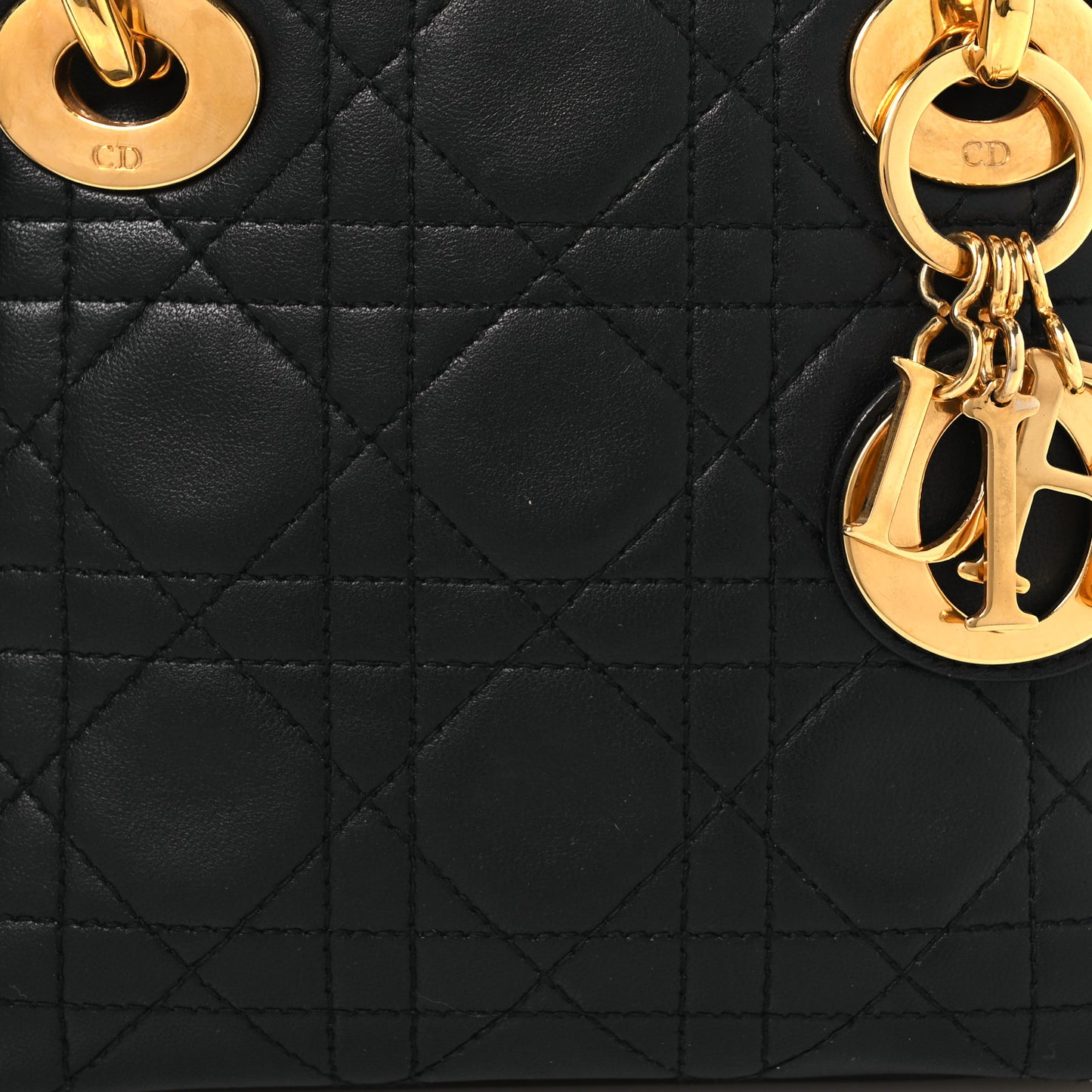 Lambskin Cannage Mini Lady Dior Black