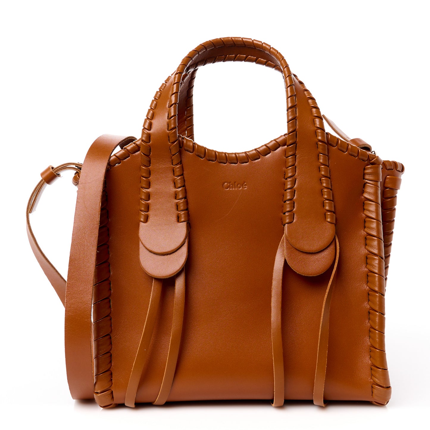 Calfskin Small Mony Tote Caramel