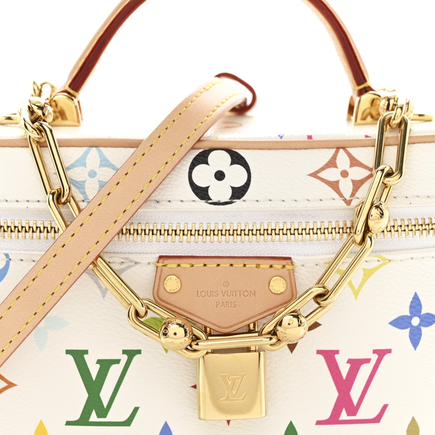Louis Vuitton LV x TM Monogram Multicolor Vanity Chain Pouch White
