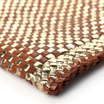 Prada Goatskin Woven Pouch Gold 10 of 10