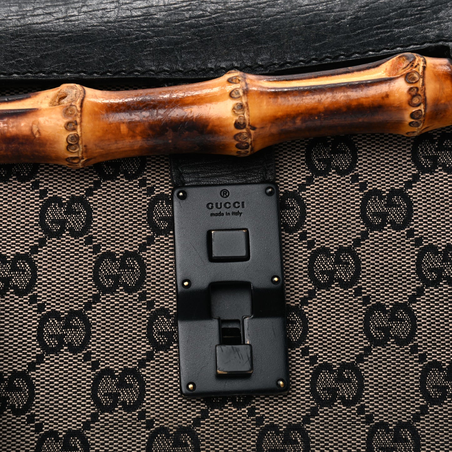 Monogram Bamboo Bullet Handbag Black