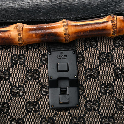 Gucci Monogram Bamboo Bullet Handbag Black 12 of 16