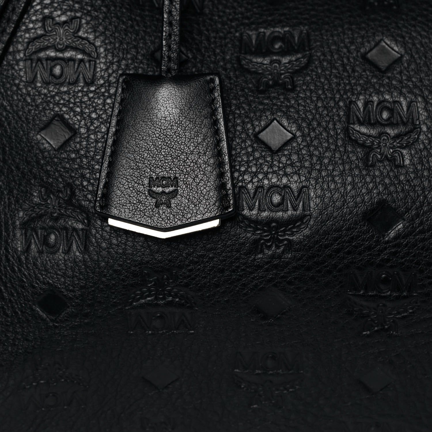 MCM Calfskin Ottomar Monogram Large Essential Tote Black 8 of 14