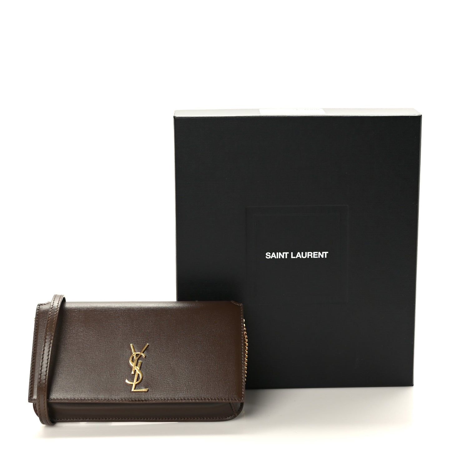 Smooth Calfskin Monogram Phone Holder Crossbody Brick