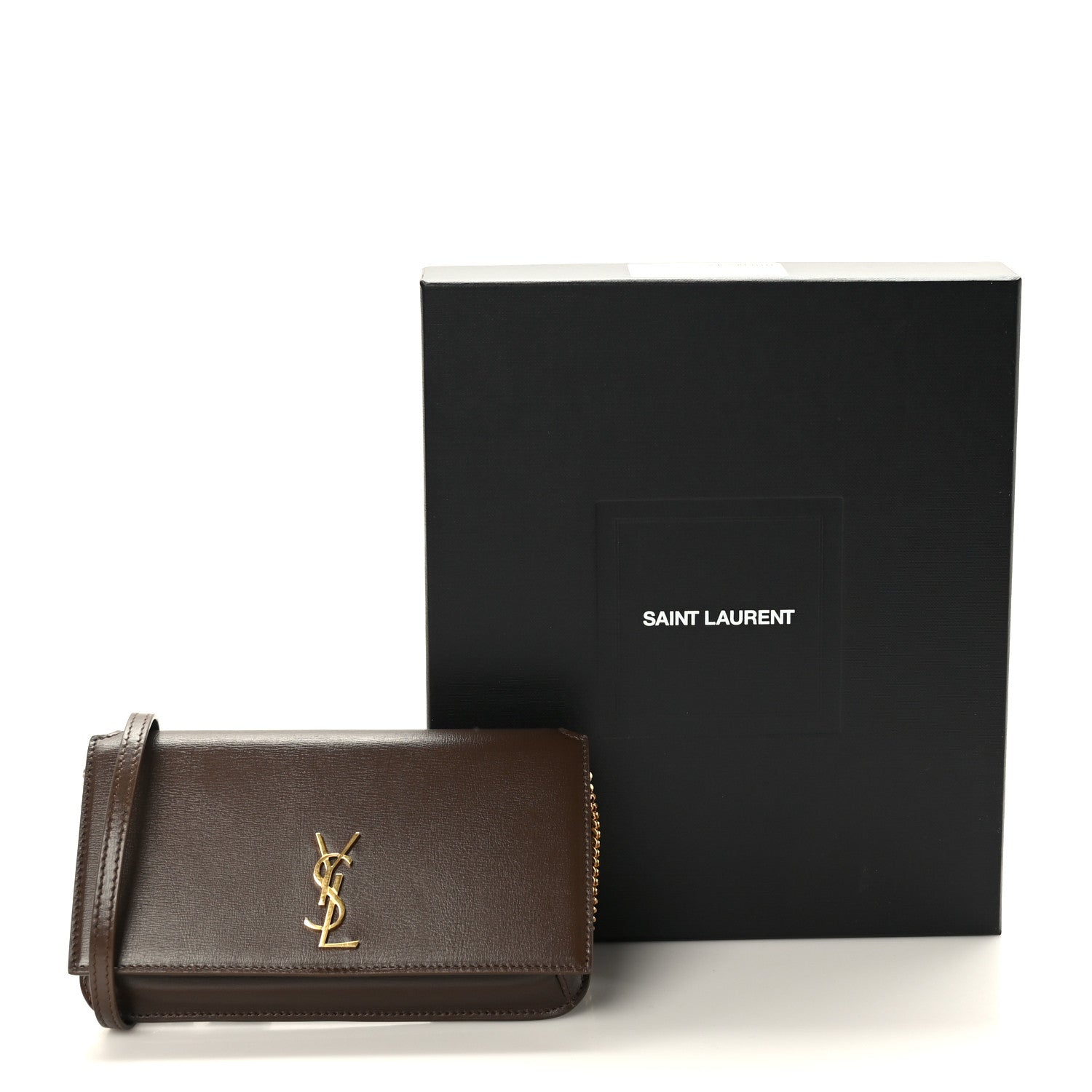 Saint Laurent Smooth Calfskin Monogram Phone Holder Crossbody Brick 10 of 10