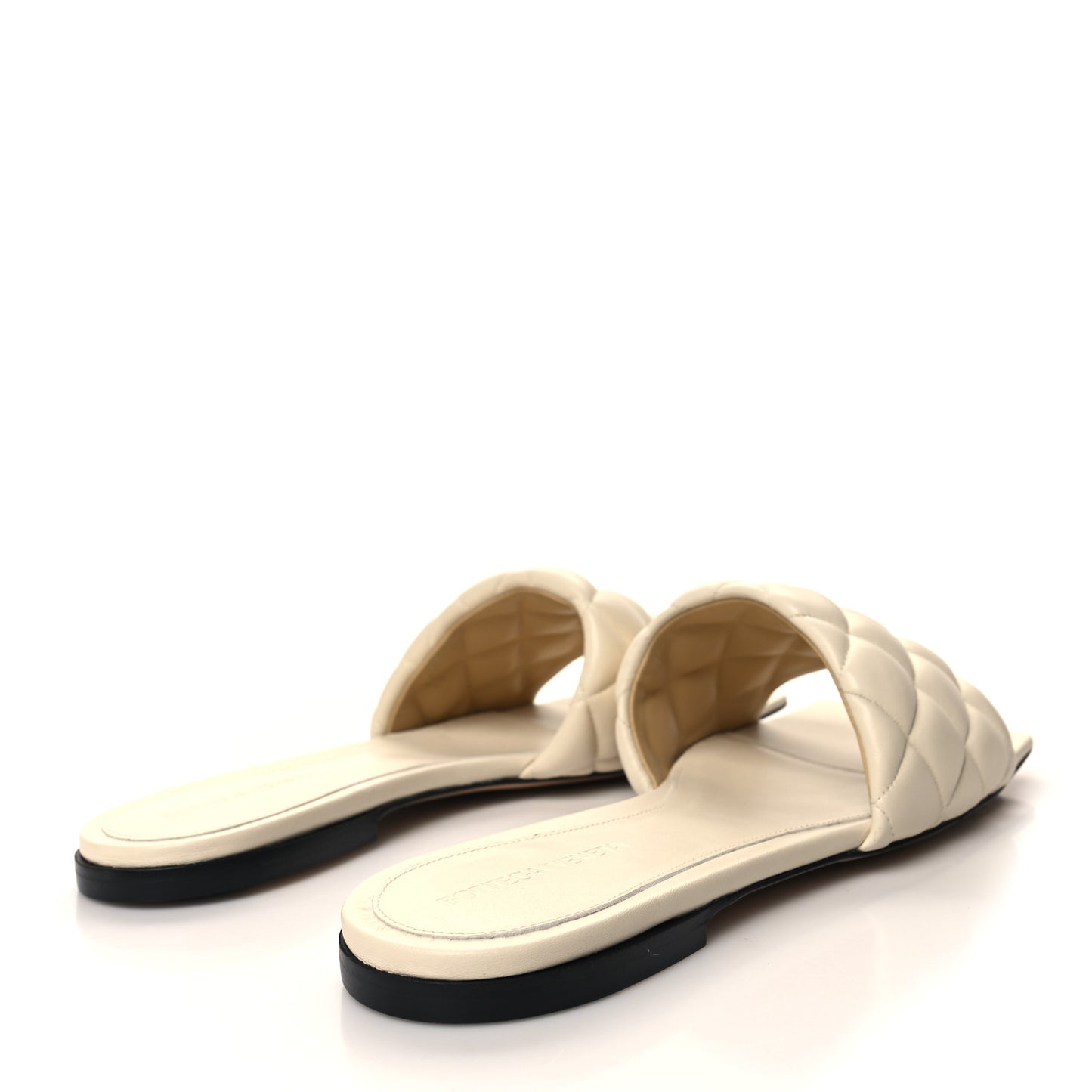 Nappa Matelasse Padded Flat Sandals 40 Sea Salt