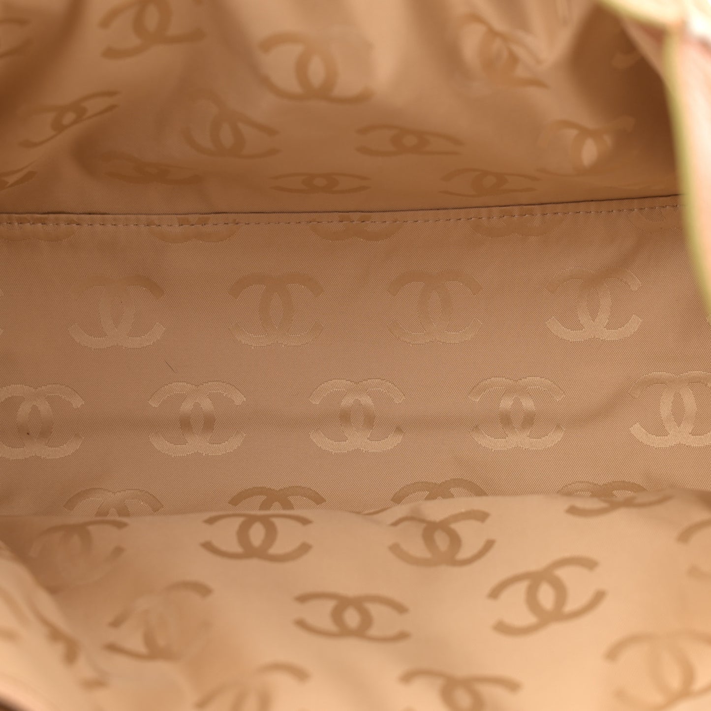 Calfskin Whipstitch CC Tote Beige