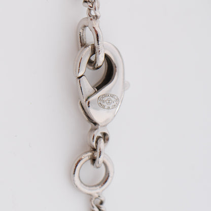 Chanel Crystal Timeless CC Necklace Silver 5 of 6