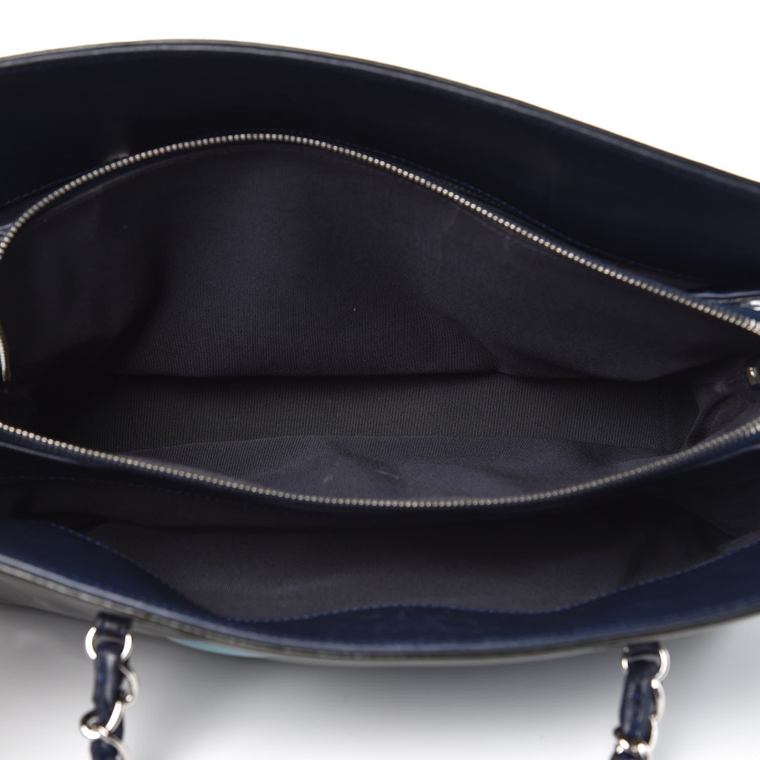 Chanel Vinyl Lipstick Tote Dark Navy Blue 5 of 14