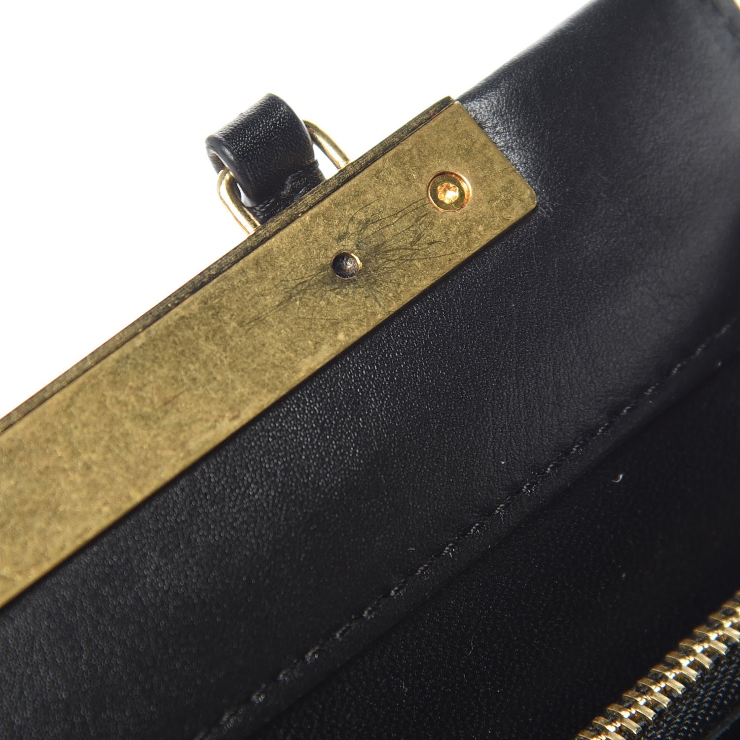 Celine Smooth Calfskin Medium Clasp Shoulder Bag Black 10 of 12