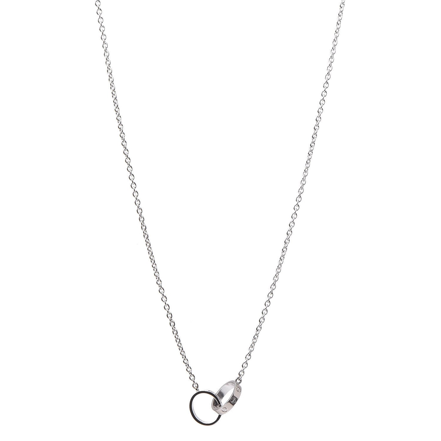 18K White Gold Interlocking LOVE Necklace