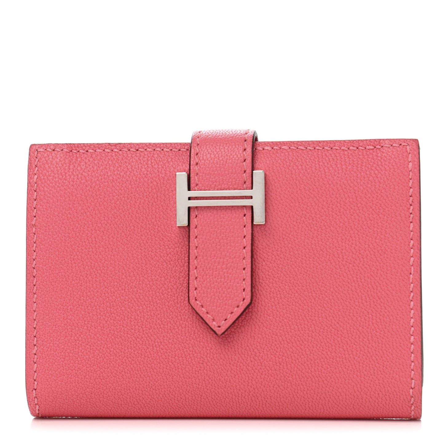 Chevre Mysore Bearn Card Holder Wallet Rose Lipstick