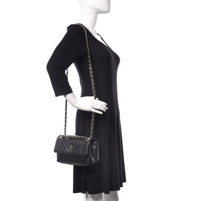 Chanel Calfskin Quilted Small Daily Chevron Flap Black 2 of 13