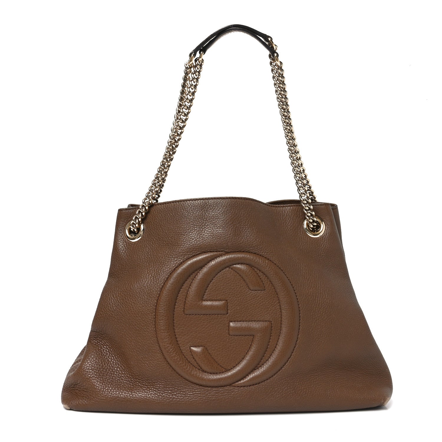 Gucci Pebbled Calfskin Medium Soho Chain Shoulder Bag Maple Brown 1 of 10