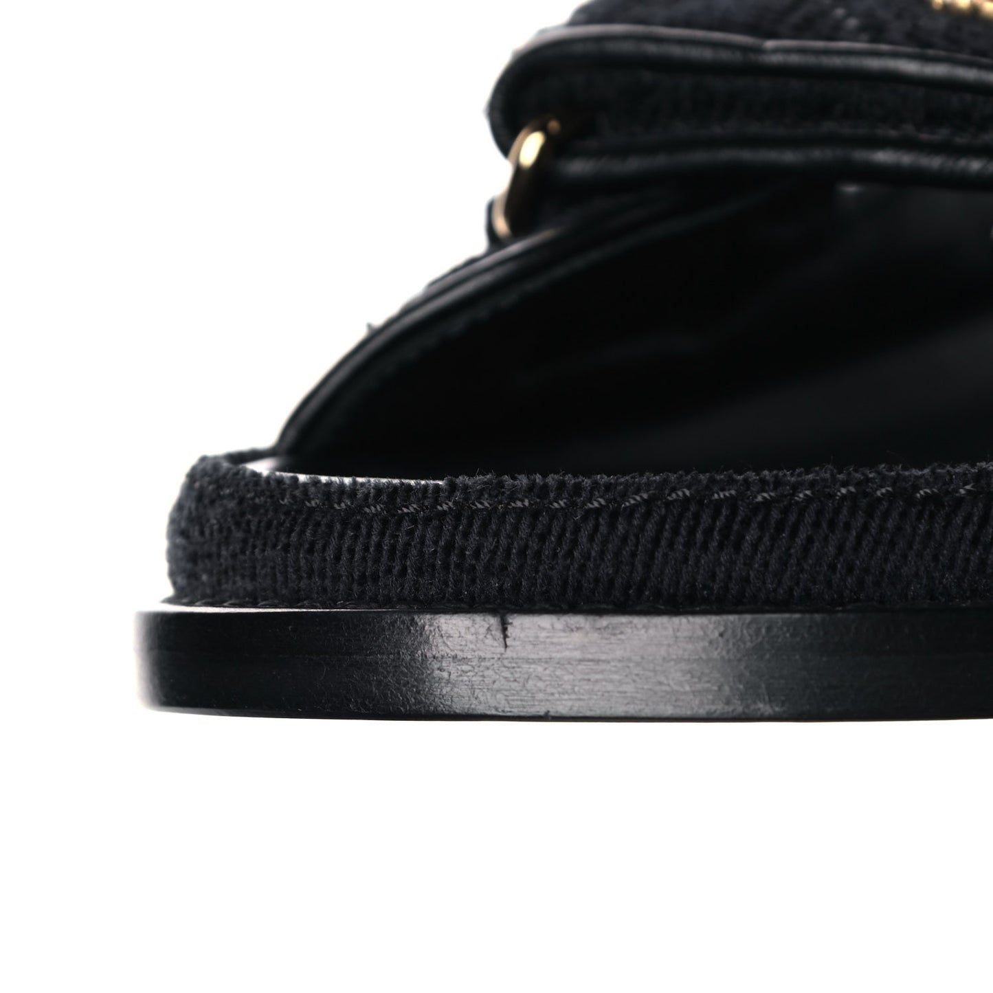Velvet Velcro Dad Sandals 37.5 Navy Blue