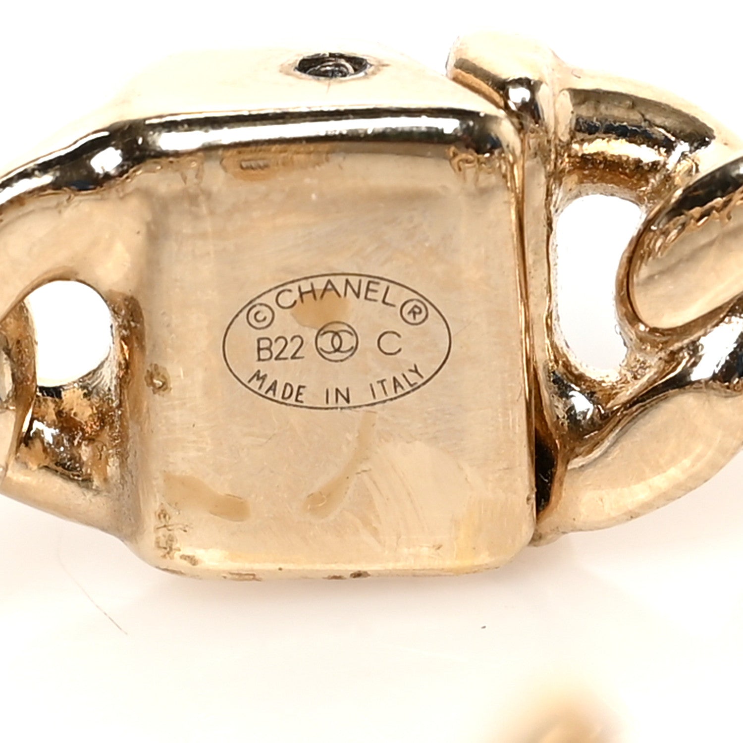 Chanel Metal CC Chain Link Cuff Bracelet Gold 8 of 8