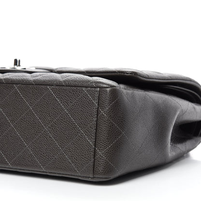 Chanel Caviar Quilted Maxi Double Flap Grey 7 of 14