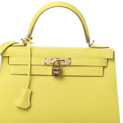 Hermes Epsom Kelly Sellier 28 Lime 9 of 12