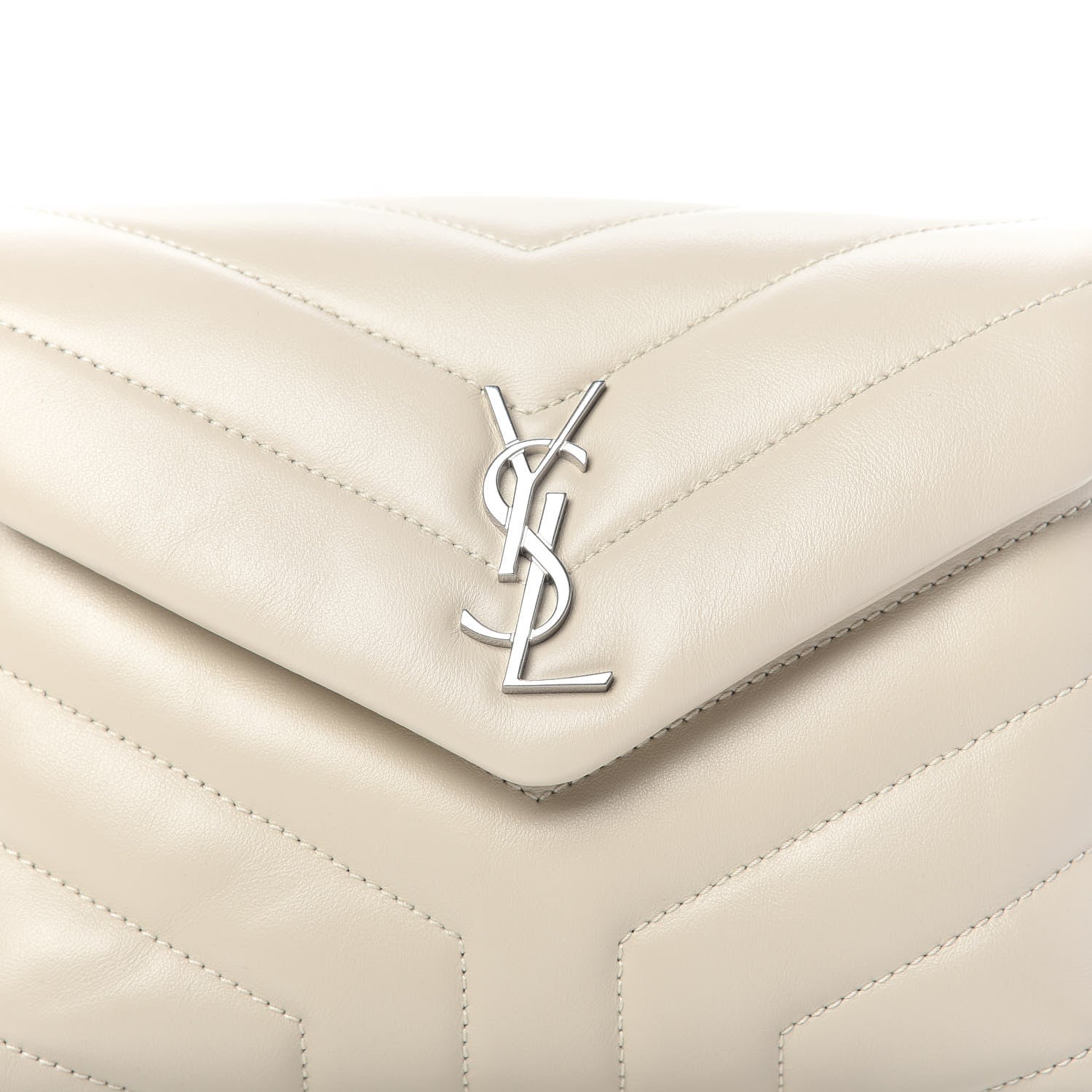 Saint Laurent Calfskin Y Quilted Monogram Toy Loulou Crossbody Bag Ivory 10 of 10