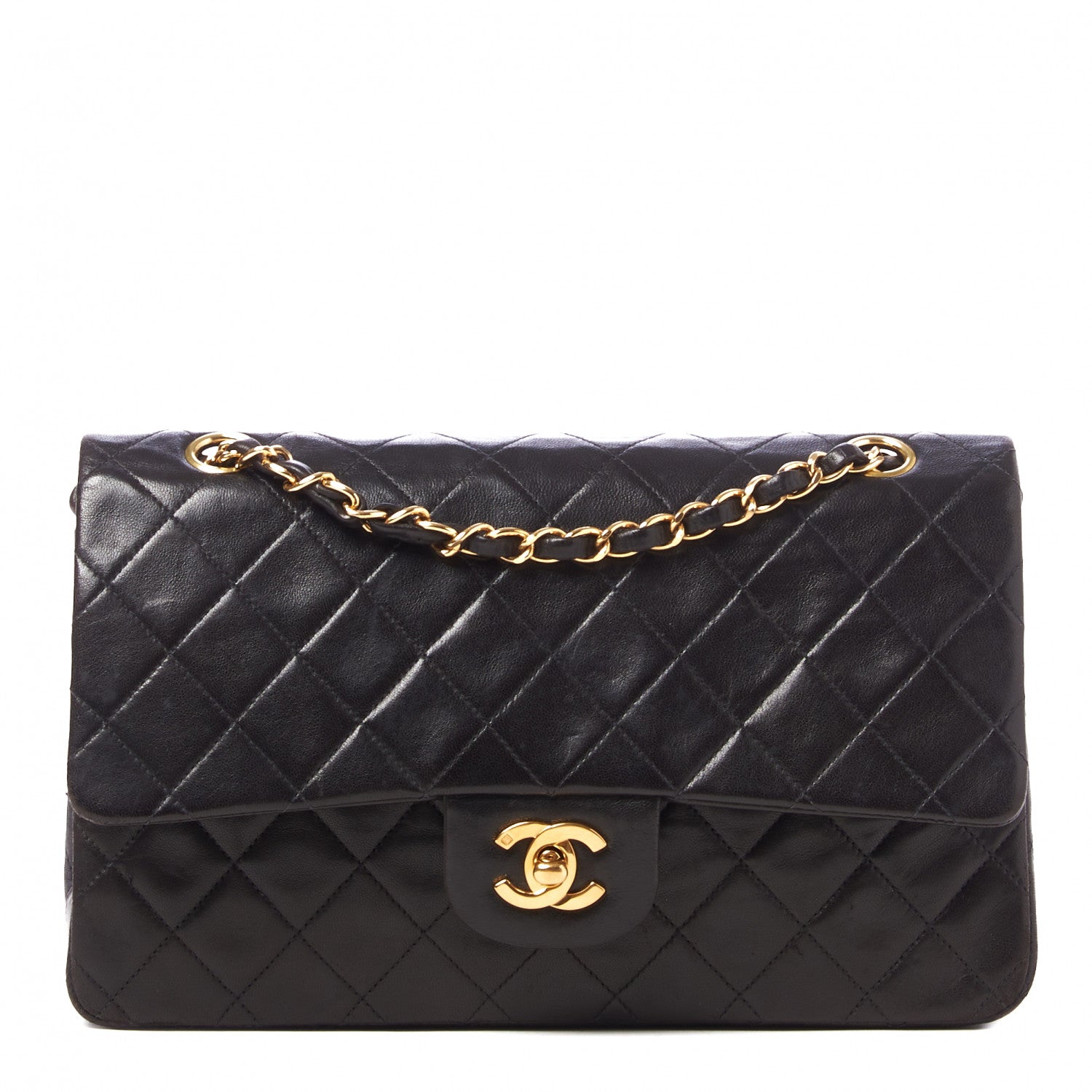 Chanel Lambskin Quilted Medium Double Flap Black 1 of 10