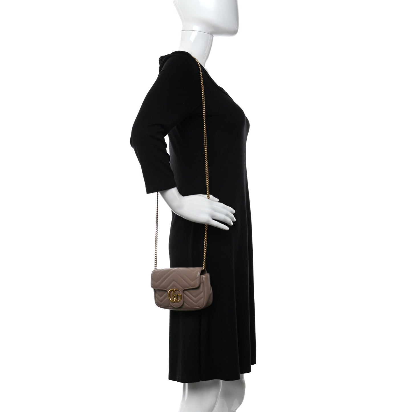 Calfskin Matelasse Super Mini GG Marmont Shoulder Bag Porcelain Rose