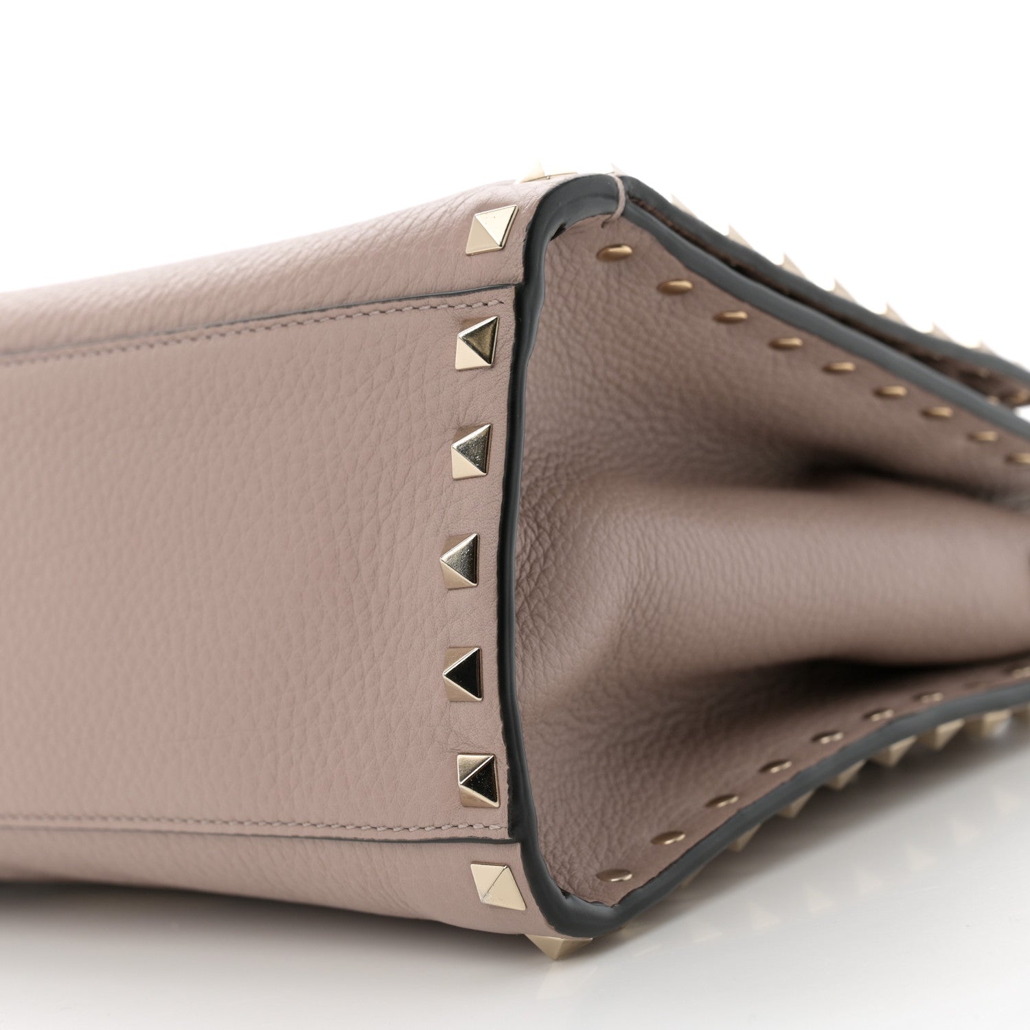 Valentino Garavani Grained Calfskin Rockstud Flip Lock Tote Poudre 11 of 13