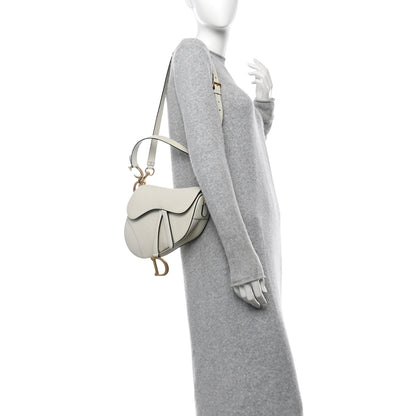 Christian Dior Grained Calfskin Saddle Bag With Strap Latte 2 of 15