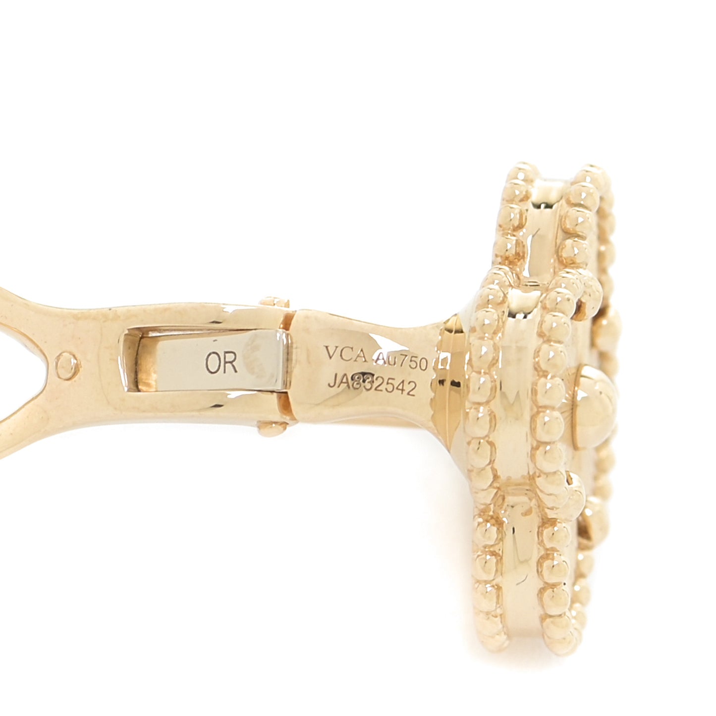 18K Yellow Gold Guilloche Vintage Alhambra Earrings
