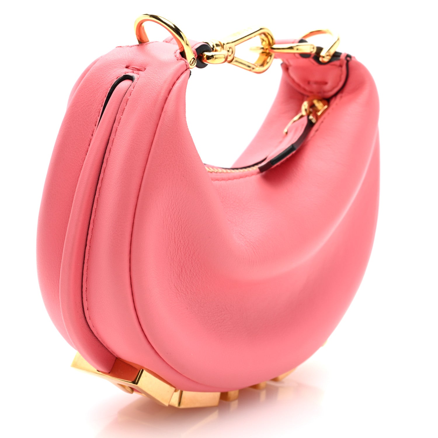 Fendi Vitello Grace New Matte Nano Fendigraphy Hobo Charm Pink Dalia 3 of 9