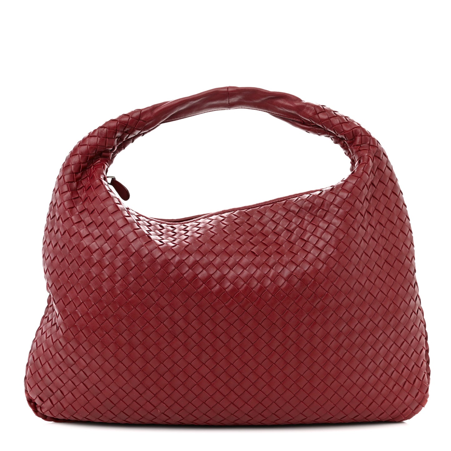 Nappa Intrecciato Large Veneta Hobo Vermillion