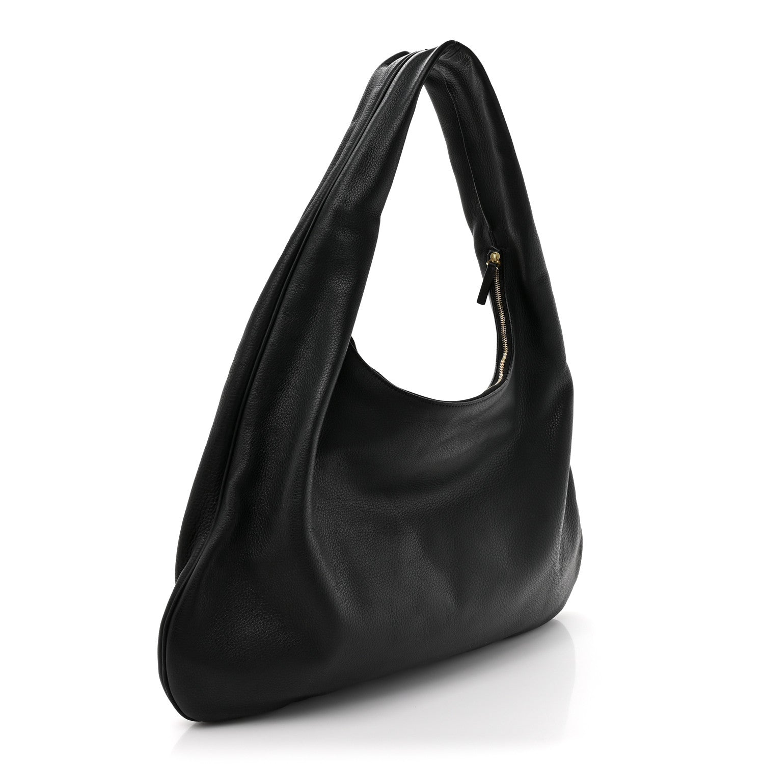 The Row Grained Calfskin Medium Everyday Shoulder Bag Black 3 of 9