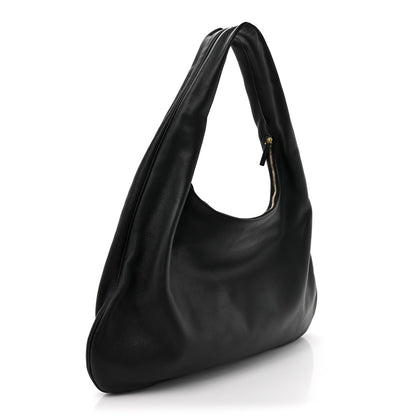 The Row Grained Calfskin Medium Everyday Shoulder Bag Black 3 of 9