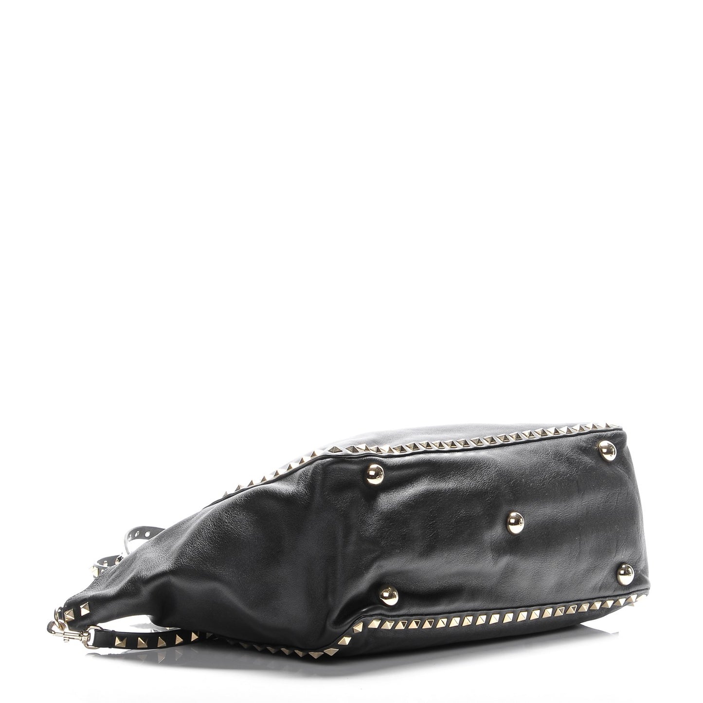 Vitello Medium Rockstud Tote Black