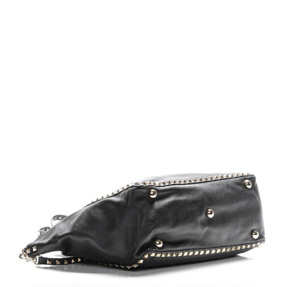 Valentino Garavani Vitello Medium Rockstud Tote Black 4 of 7