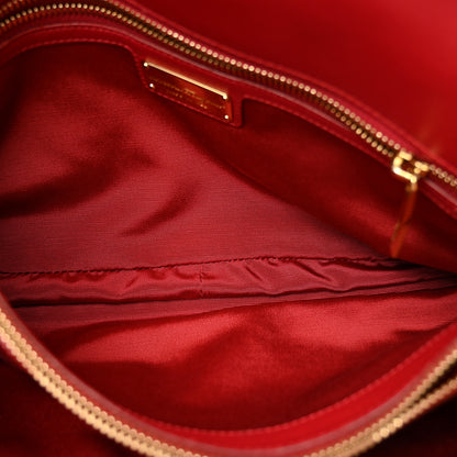 Salvatore Ferragamo Calfskin Gancini Chain Shoulder Bag Red 5 of 17