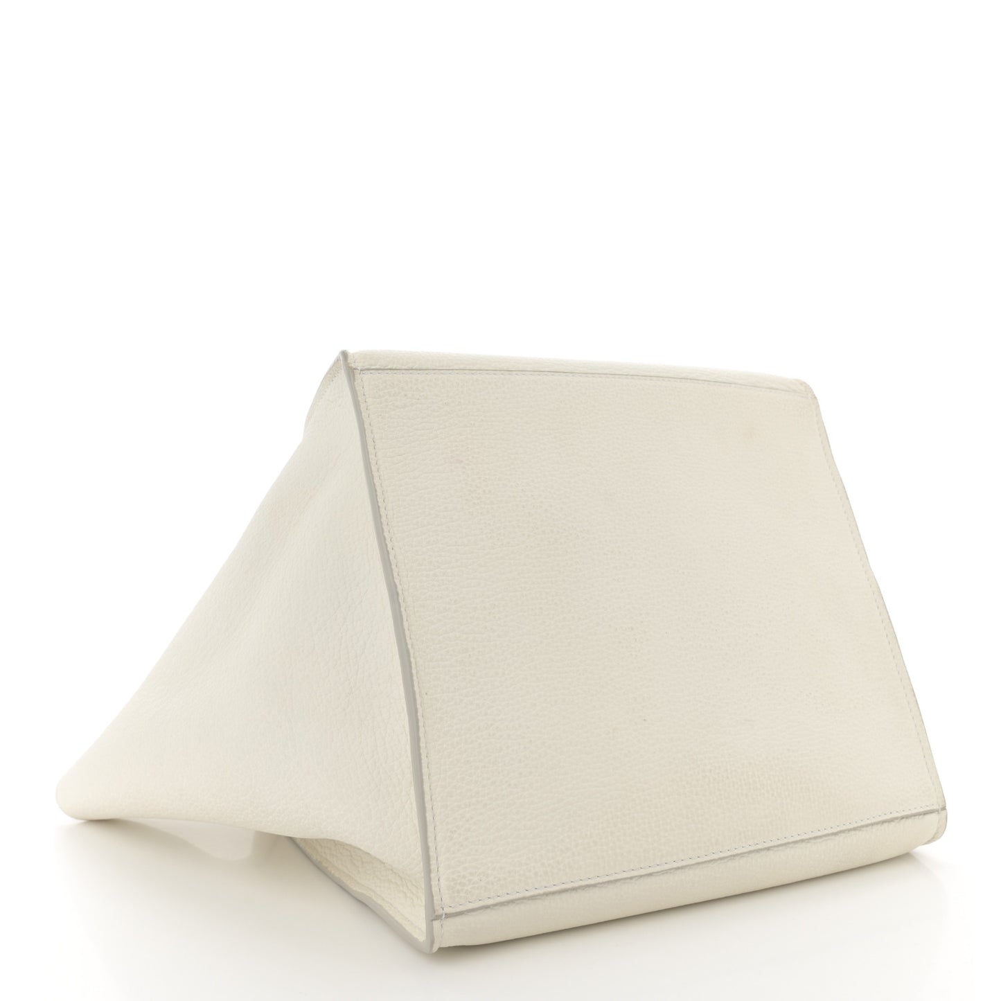 Supple Grained Calfskin Small Big Bag White