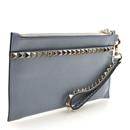 Valentino Garavani Nappa Rockstud Zip Wristlet Pouch Pastel Grey 3 of 7
