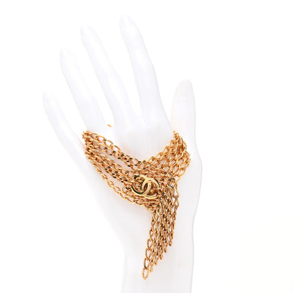Chanel Metal Multistrand Chain CC Bracelet Gold 2 of 4