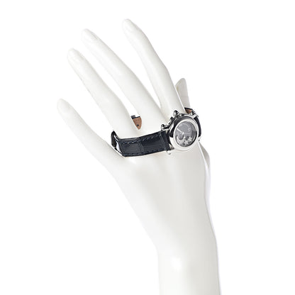Chopard Stainless Steel Alligator Diamond 26mm Happy Sport Moon Star Quartz Watch Black 2 of 8