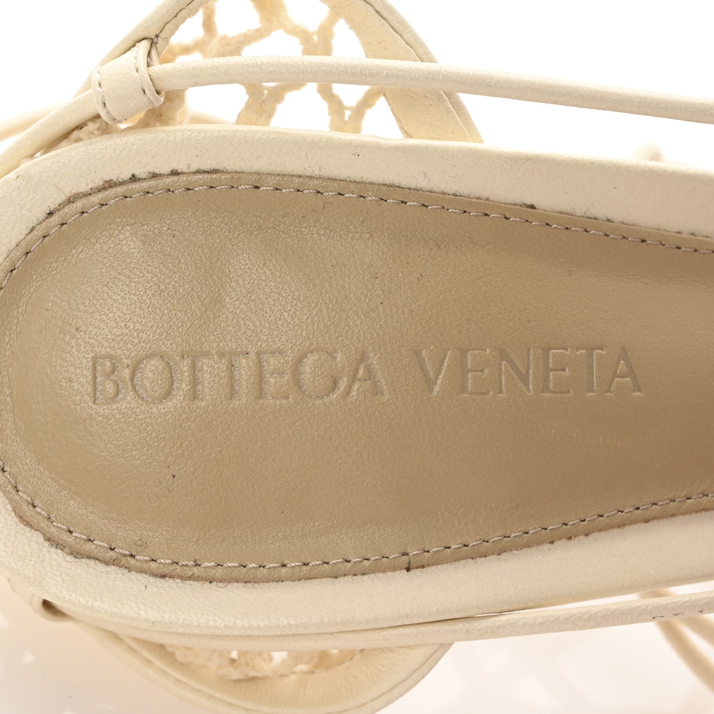 Mesh Nappa Stretch Ankle Tie Sandals 37.5 Toile