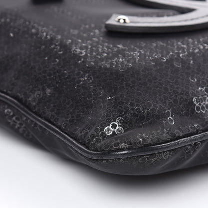 Chanel Calfskin Mesh Hidden Sequin CC Tote Black 9 of 14