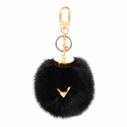 Louis Vuitton Mink Fur Bubble V Bag Charm Key Holder Black 1 of 5