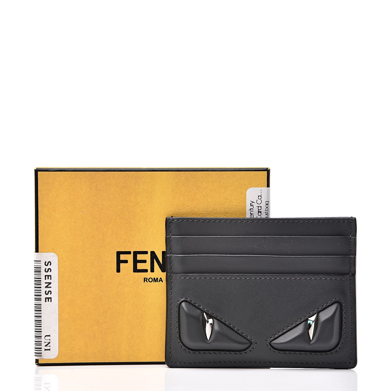 Fendi Vitello Century Monster Eyes Card Holder Asfalto 8 of 8