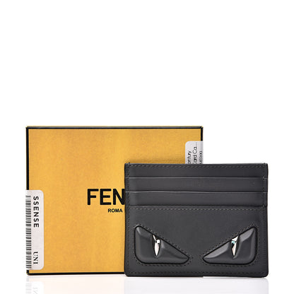 Fendi Vitello Century Monster Eyes Card Holder Asfalto 8 of 8