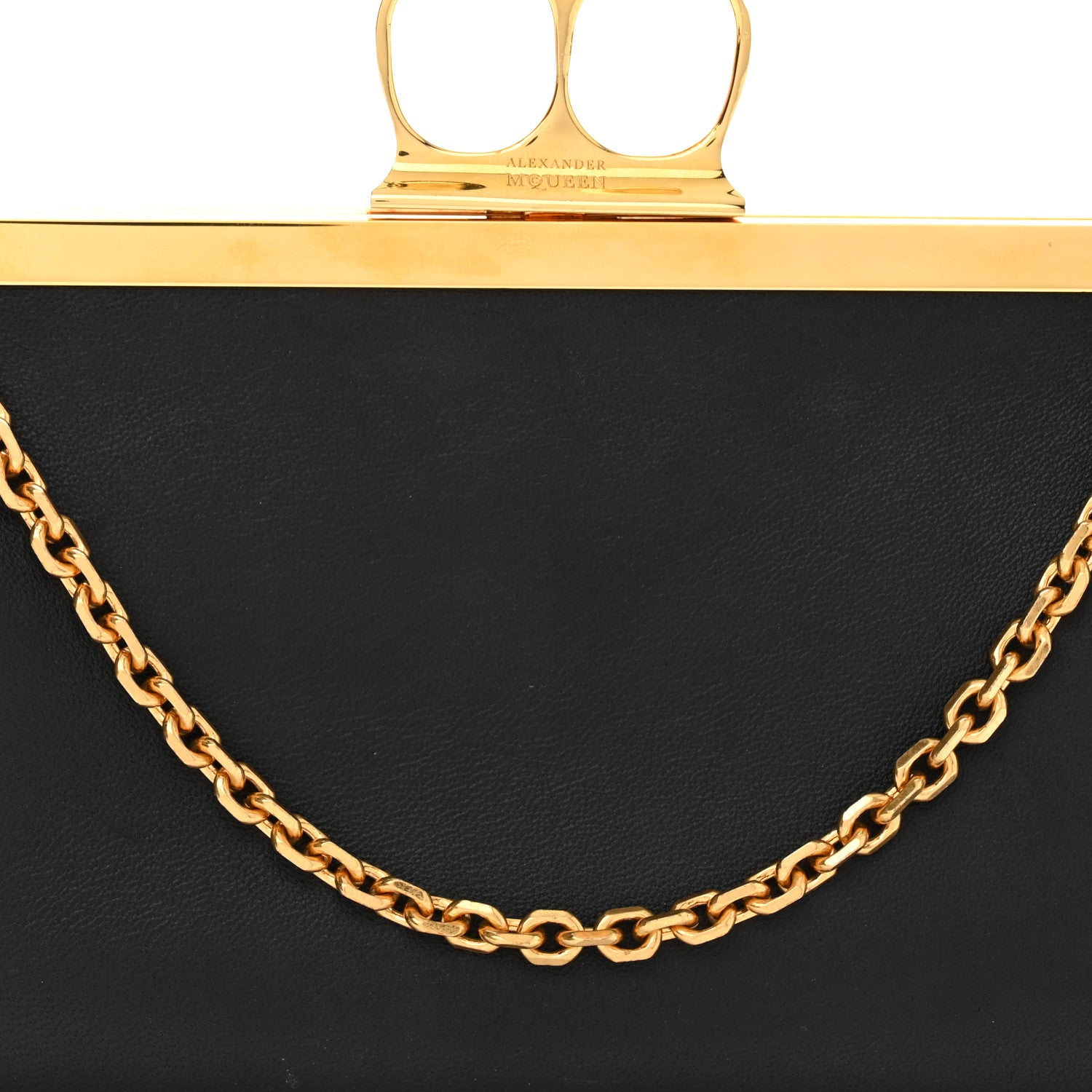 Alexander McQueen Nappa Skull Knuckle Wallet On Chain Black 8 of 10