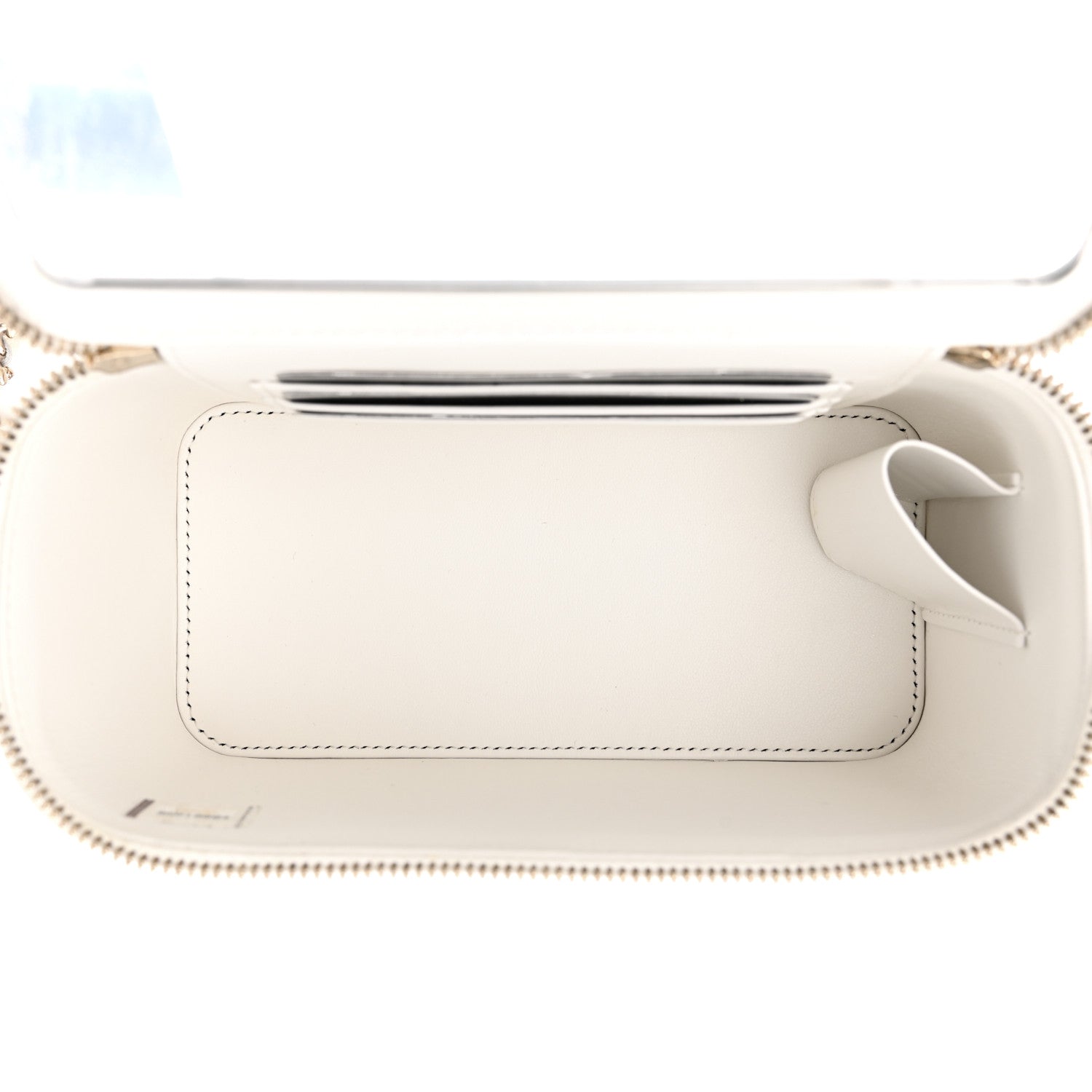 Chanel Caviar Quilted Small Vanity Case With Chain White 5 of 10