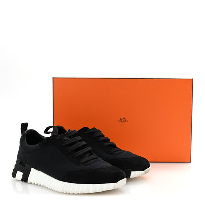Hermes Chevre Velours Toile Bouncing Sneakers 38 Black 9 of 9