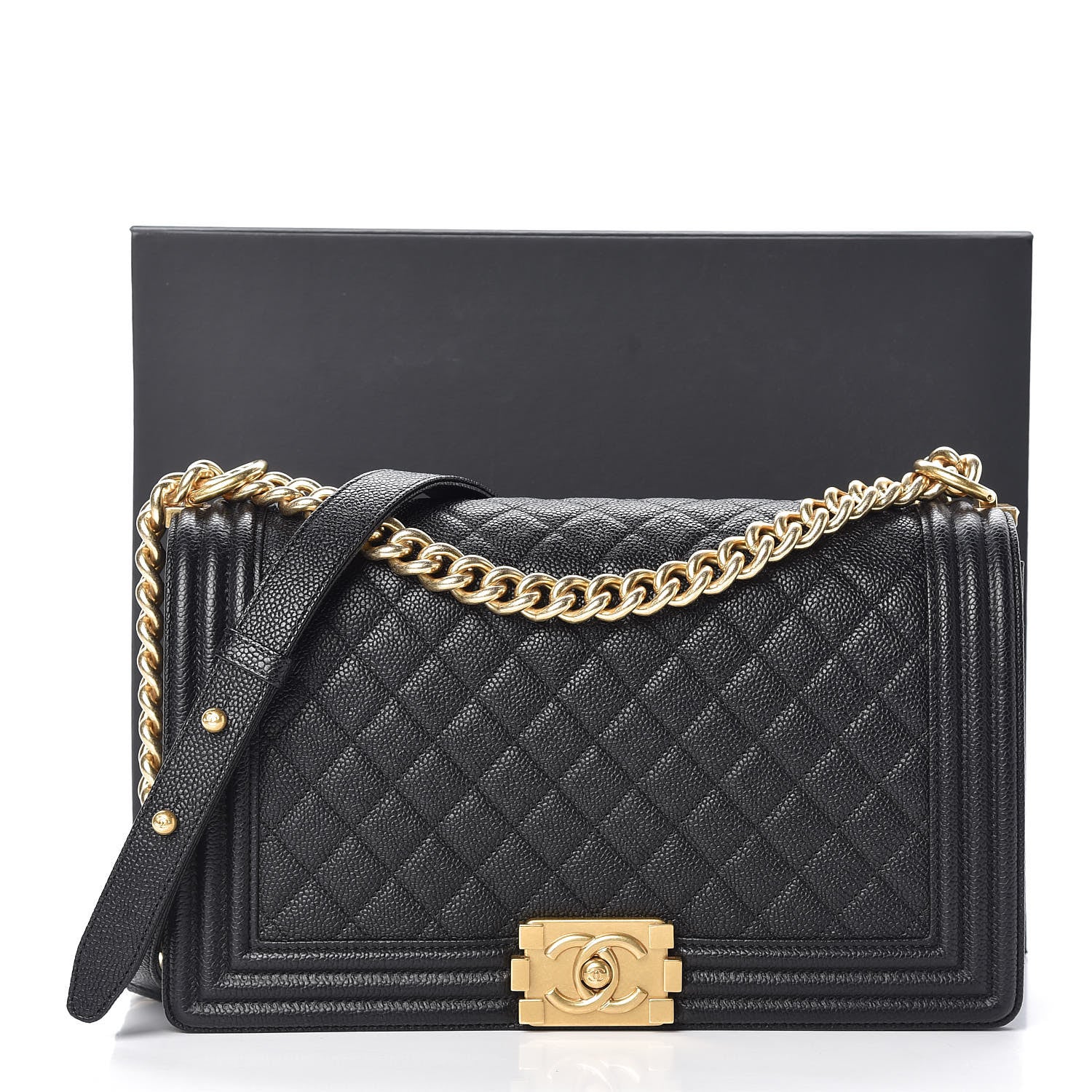 Chanel Caviar Quilted New Medium Boy Flap Black 10 of 10